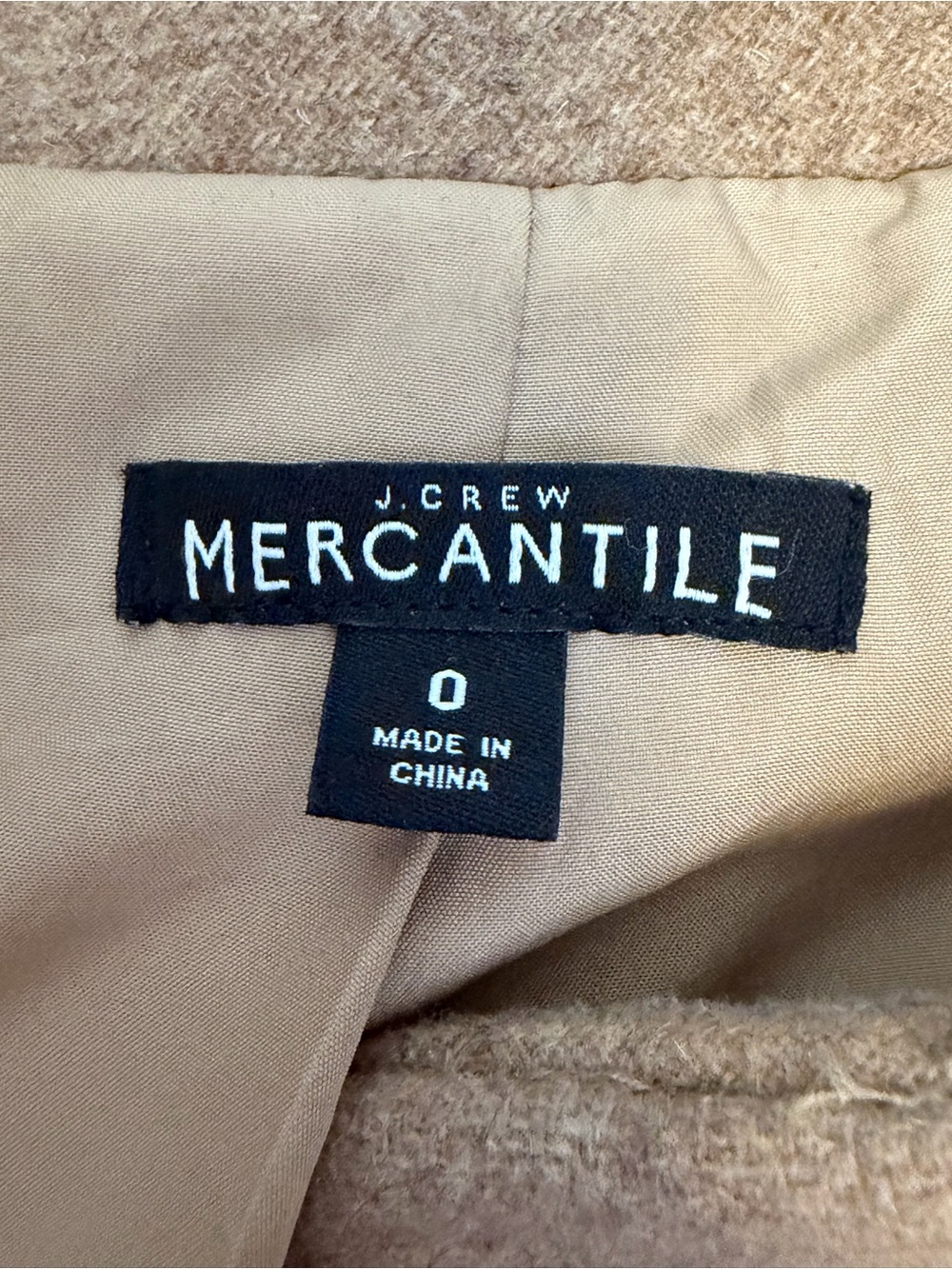 J. Crew Mercantile Camel Stand-Collar Wool Zip Front Pea Coat - Picture 3 of 9